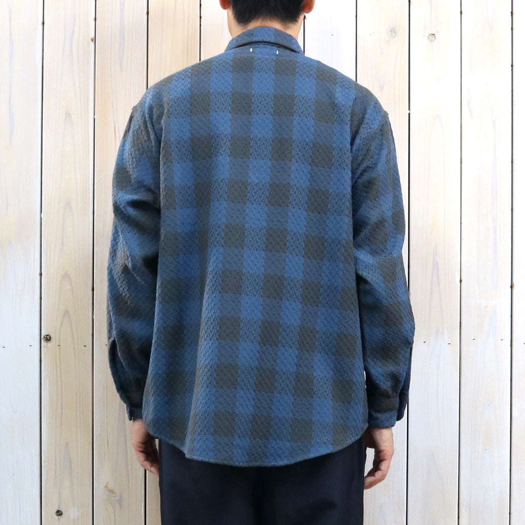 nanamica : OOAL Block Check Jacquard Shirt (Blue)