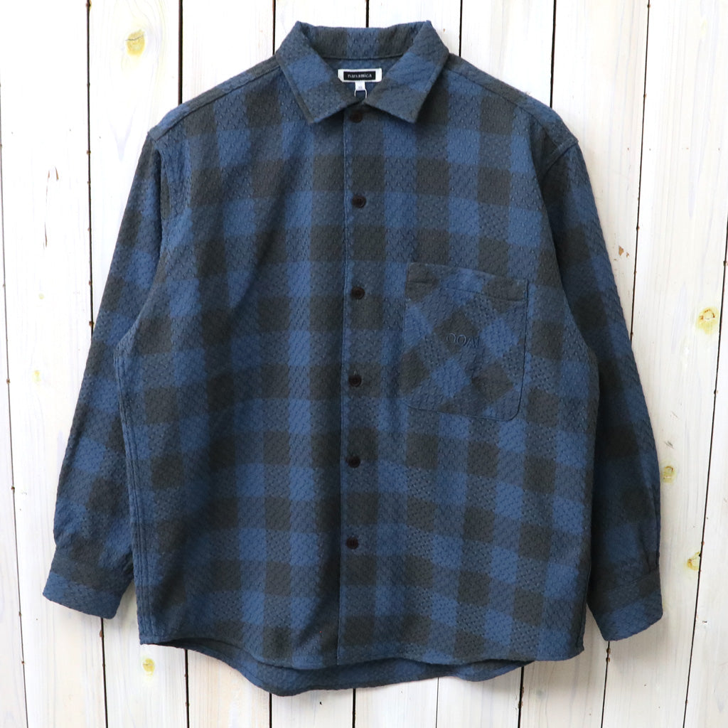 nanamica : OOAL Block Check Jacquard Shirt (Blue)
