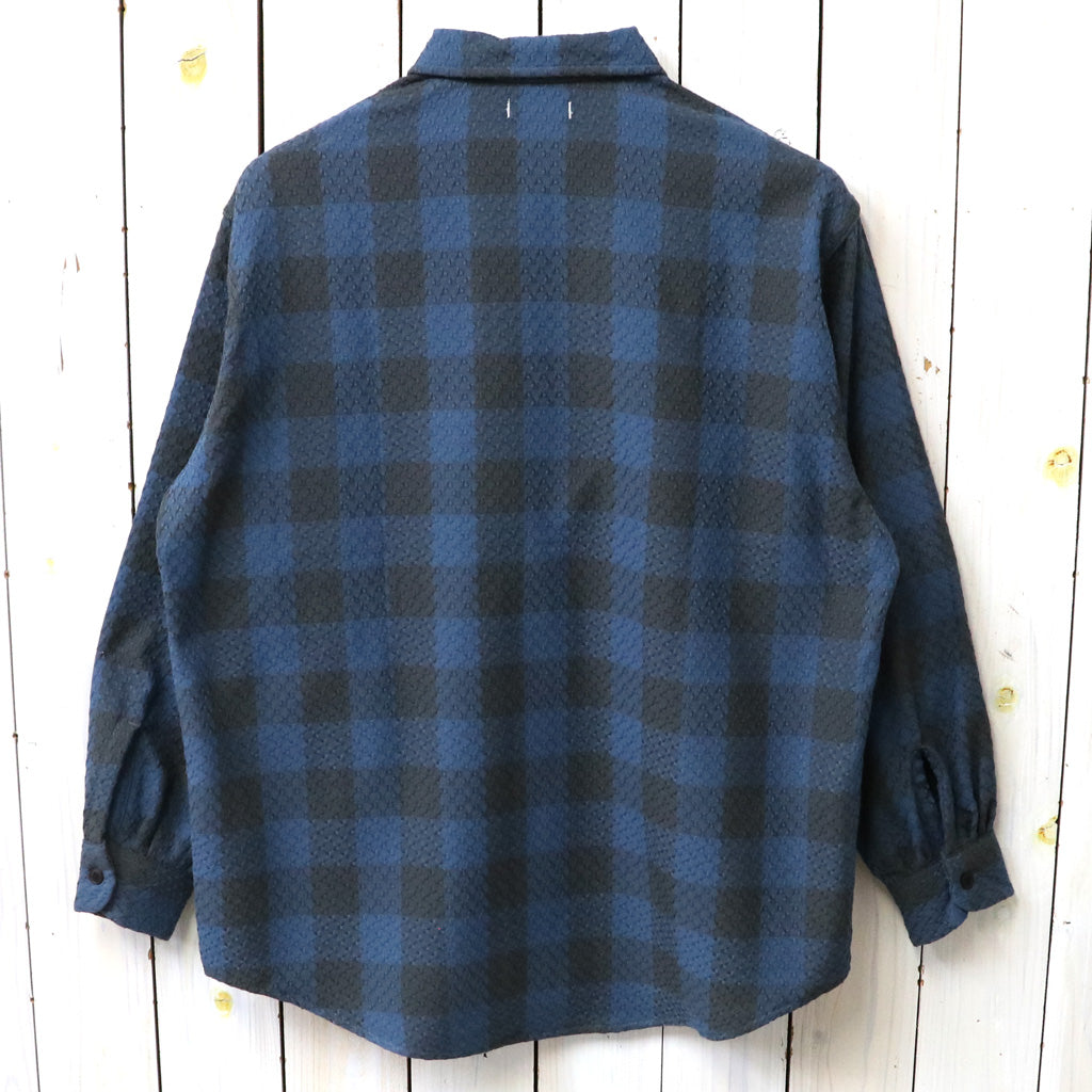 nanamica : OOAL Block Check Jacquard Shirt (Blue)