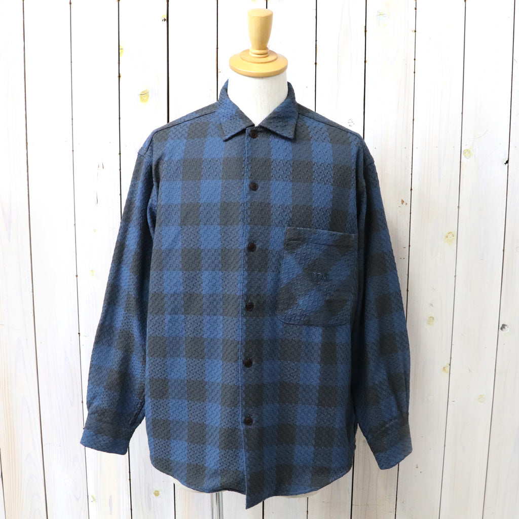 nanamica : OOAL Block Check Jacquard Shirt (Blue)
