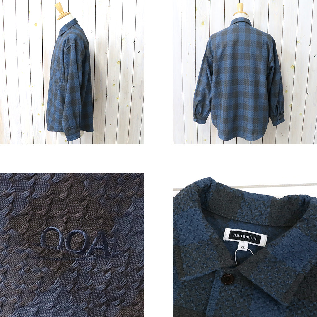 nanamica : OOAL Block Check Jacquard Shirt (Blue)