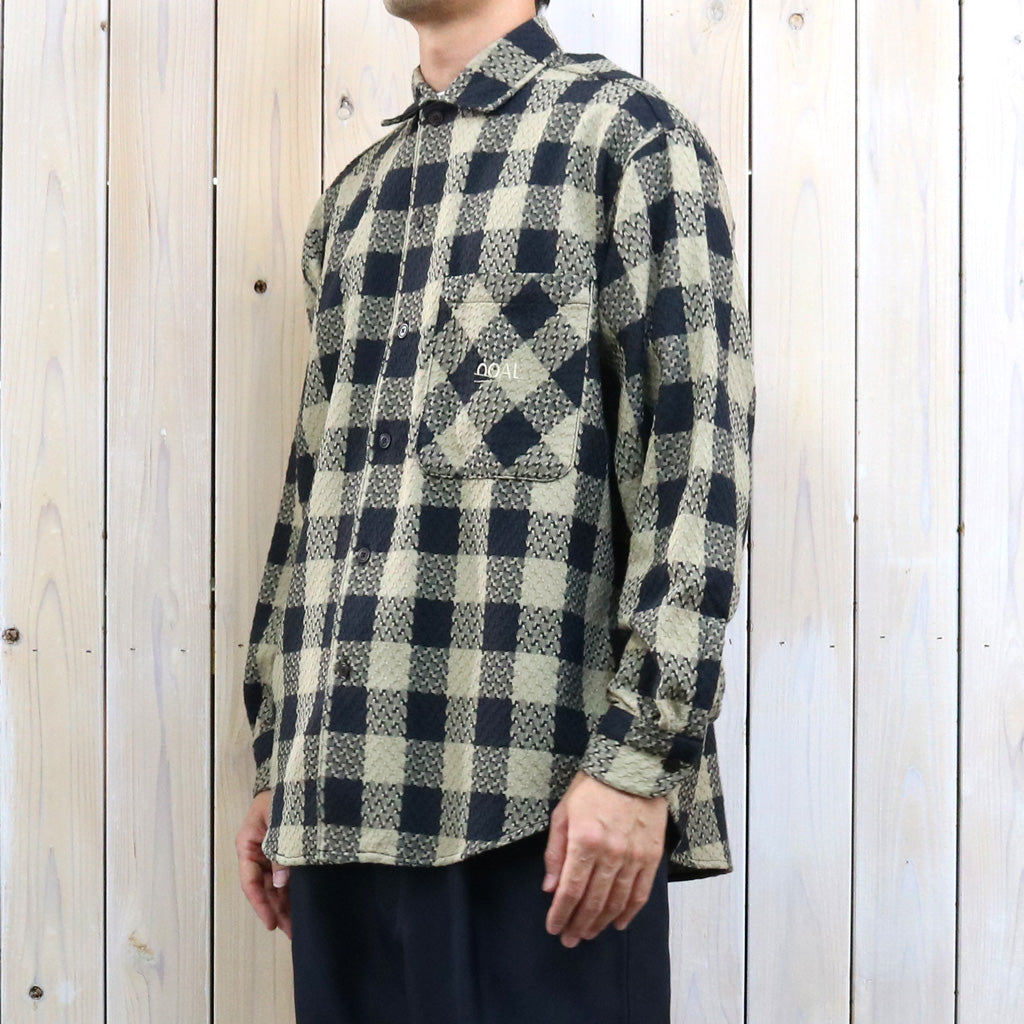 nanamica : OOAL Block Check Jacquard Shirt (Beige)
