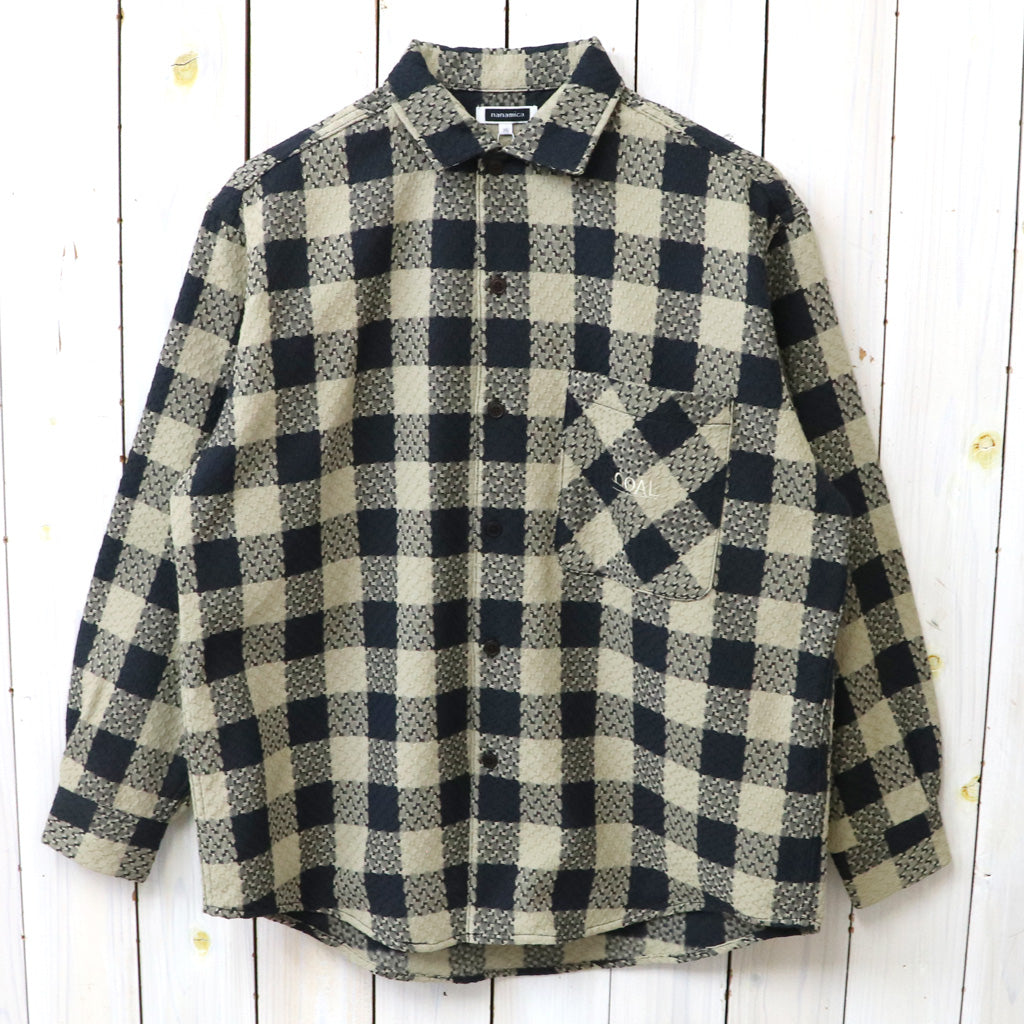 nanamica : OOAL Block Check Jacquard Shirt (Beige)