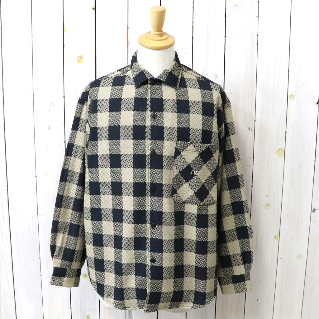 nanamica : OOAL Block Check Jacquard Shirt (Beige)