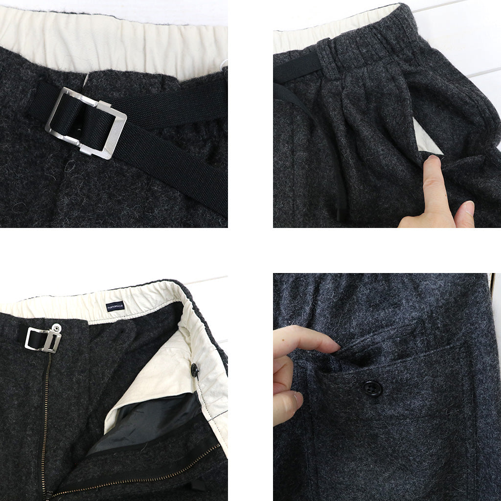 nanamica : Wool Nylon Melton Pants (Charcoal)