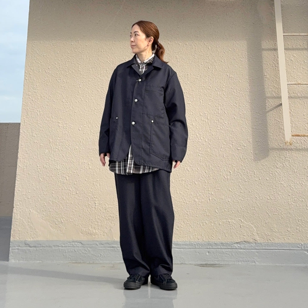 nanamica : Polyester Twill Coverall Jacket (Dark Navy)
