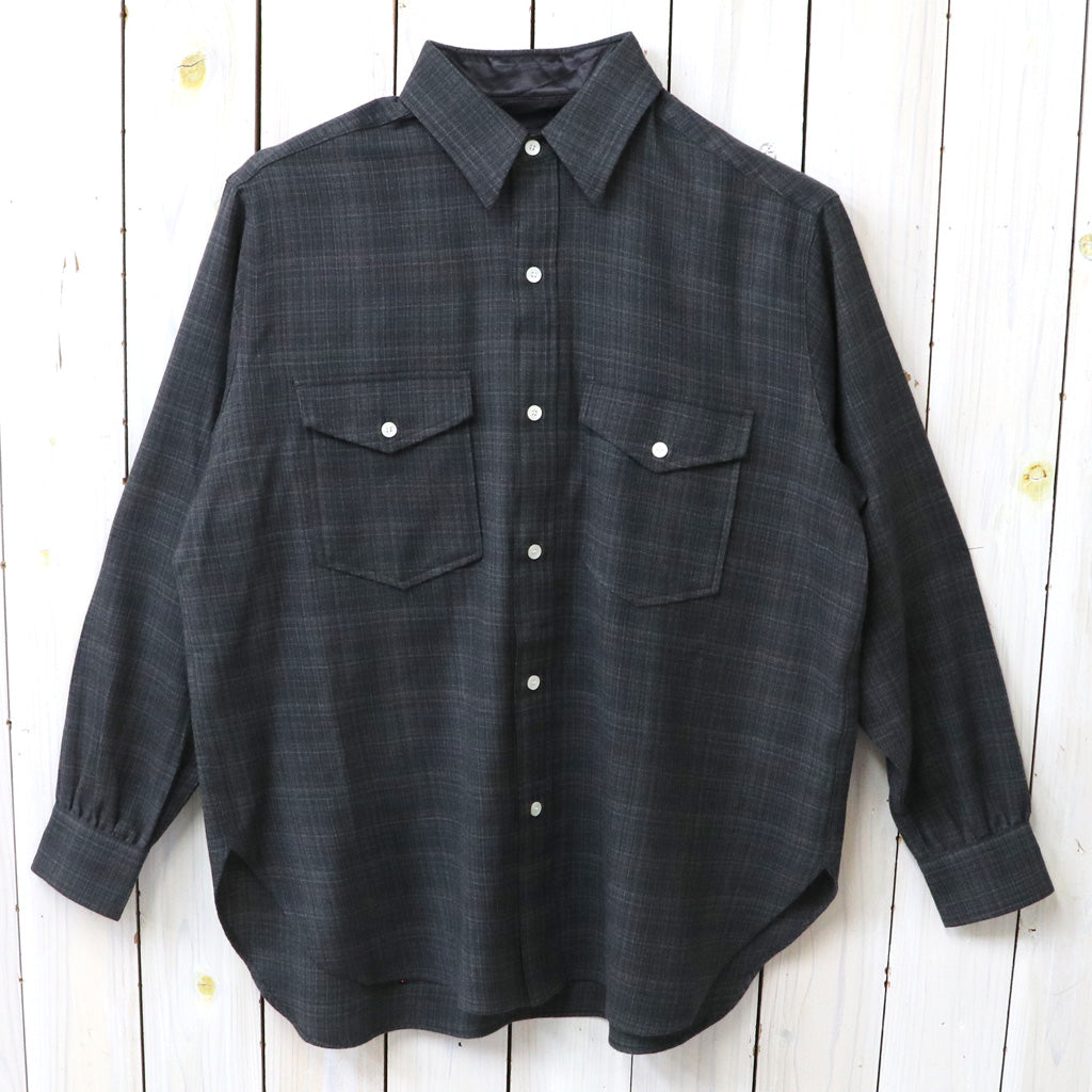 nanamica : Regular Collar Wool Plaid Shirt