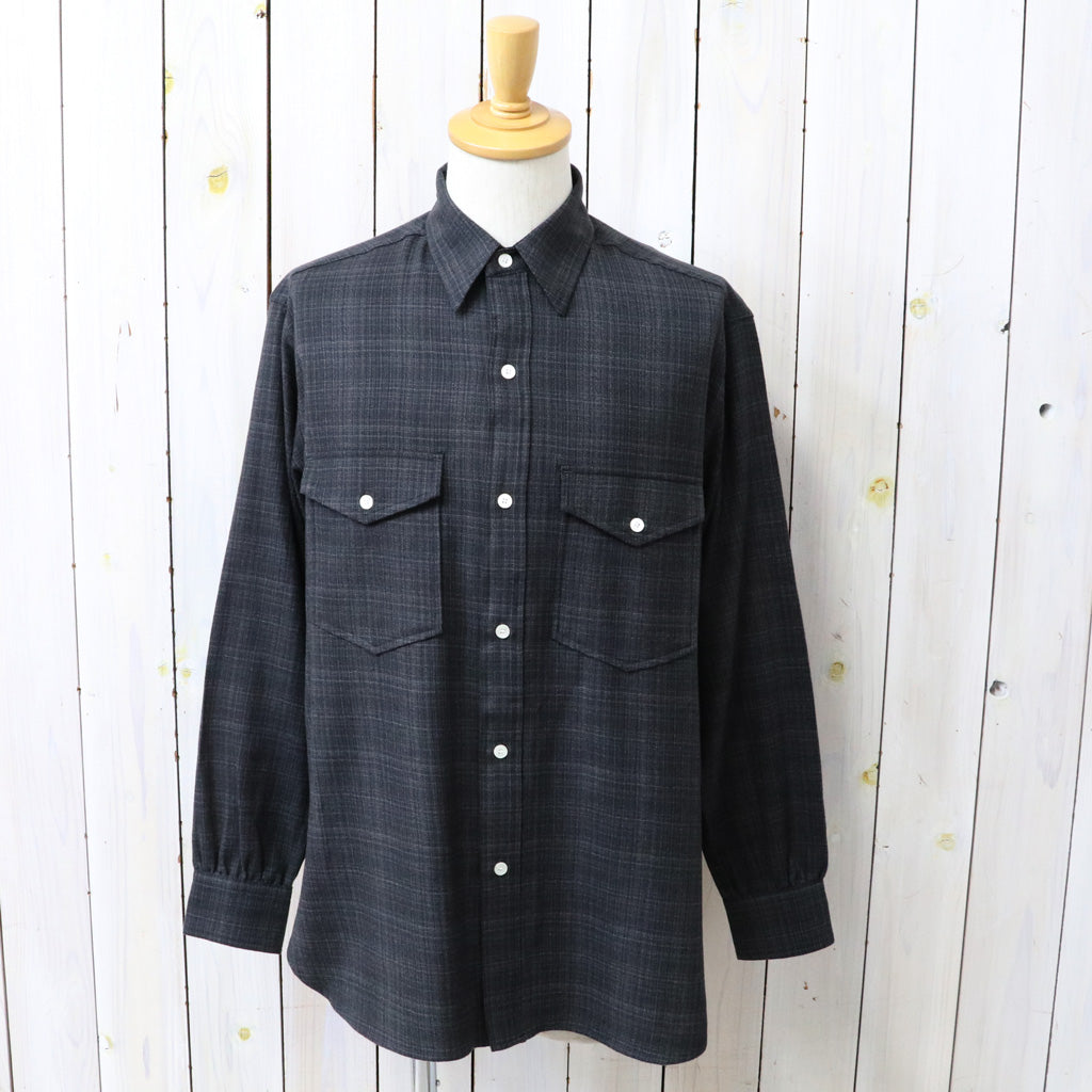 nanamica : Regular Collar Wool Plaid Shirt