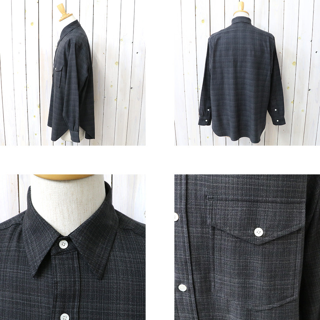 nanamica : Regular Collar Wool Plaid Shirt
