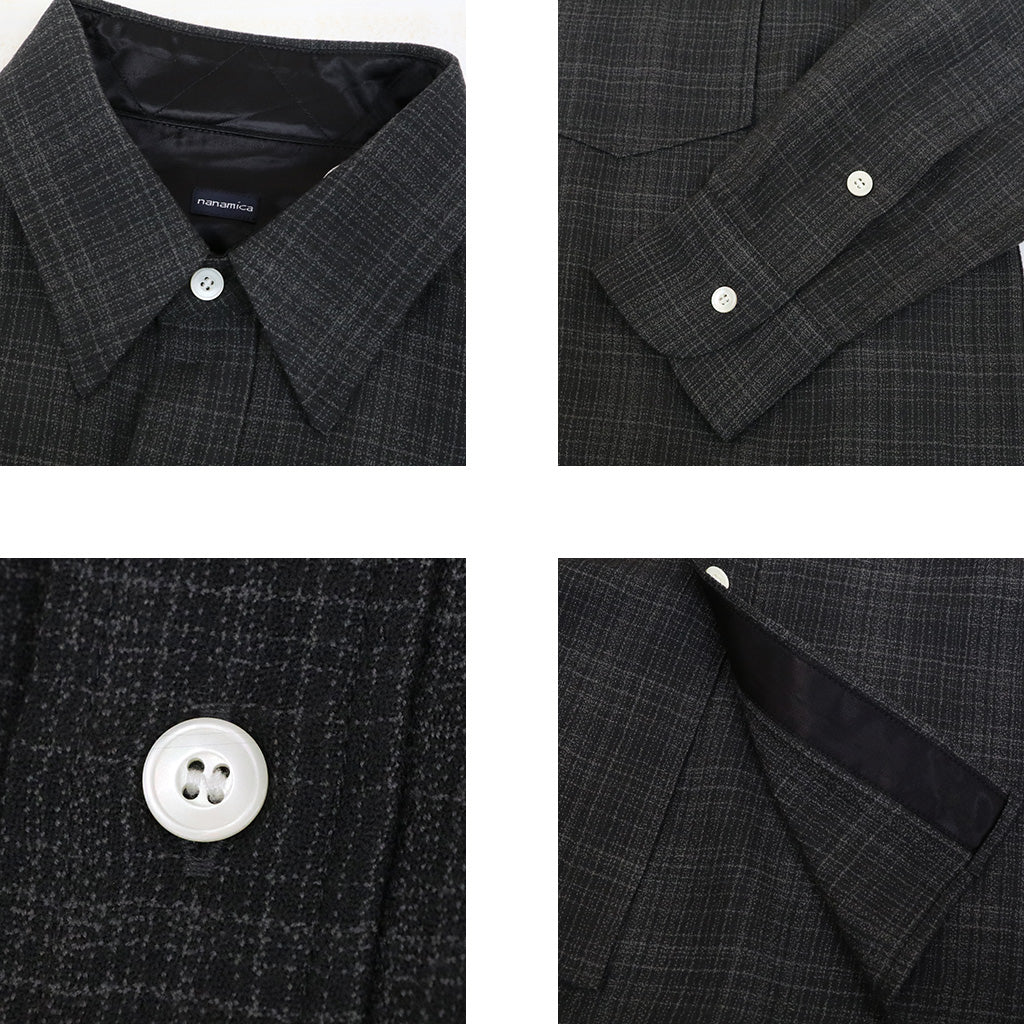 nanamica : Regular Collar Wool Plaid Shirt