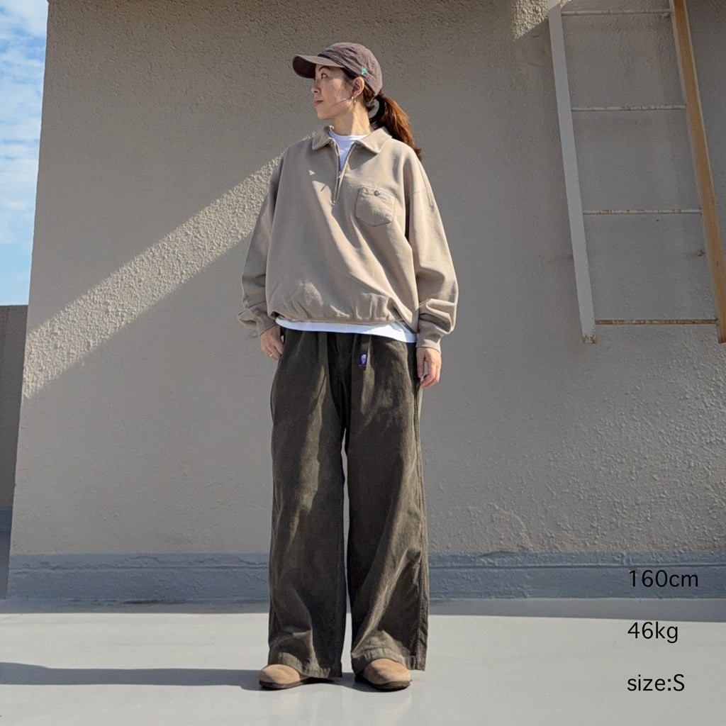 THE NORTH FACE PURPLE LABEL : Garment Dyed Field Half Zip Sweatshirts (Beige)