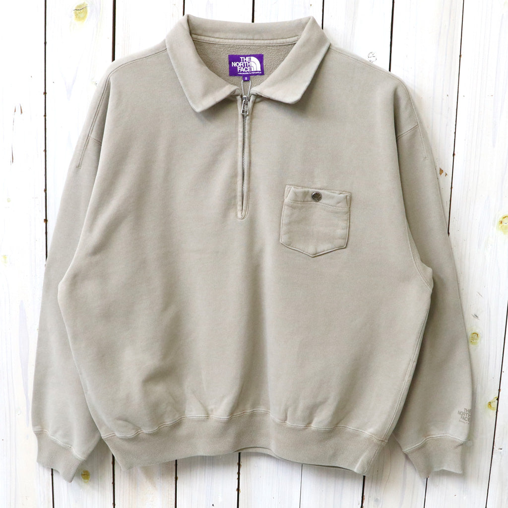 THE NORTH FACE PURPLE LABEL : Garment Dyed Field Half Zip Sweatshirts (Beige)