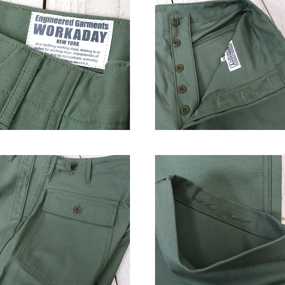 ENGINEERED GARMENTS WORKADAY : Fatigue Pant-Cotton Reversed Sateen (Olive)