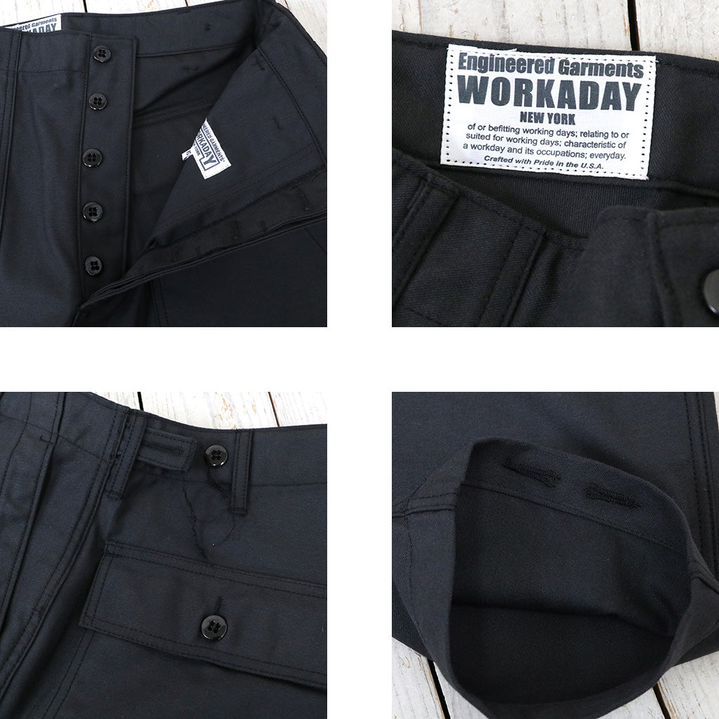 ENGINEERED GARMENTS WORKADAY『Fatigue Pant-Cotton Reversed Sateen』(Black)