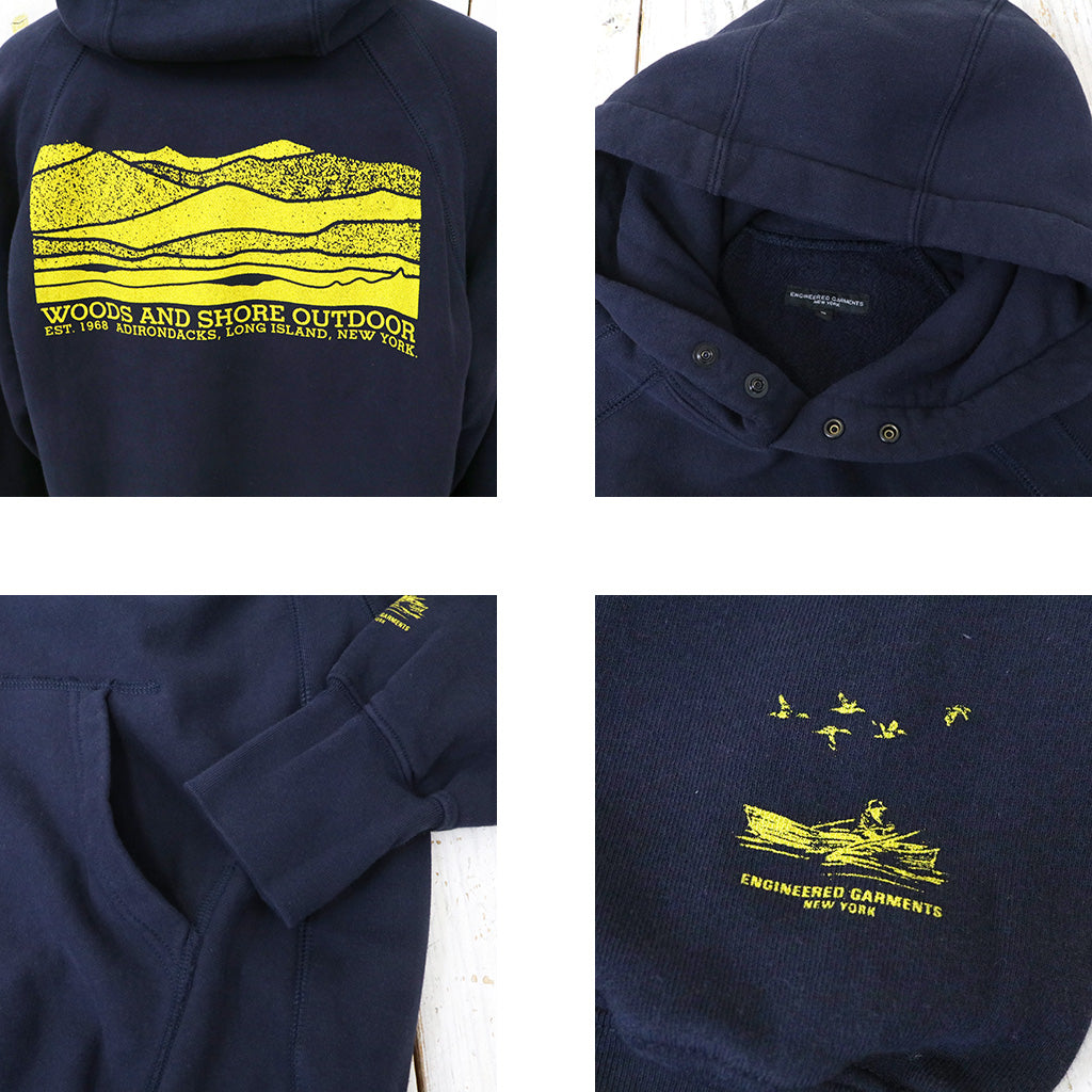 ENGINEERED GARMENTS : Raglan Hoodie-Ride (Navy)