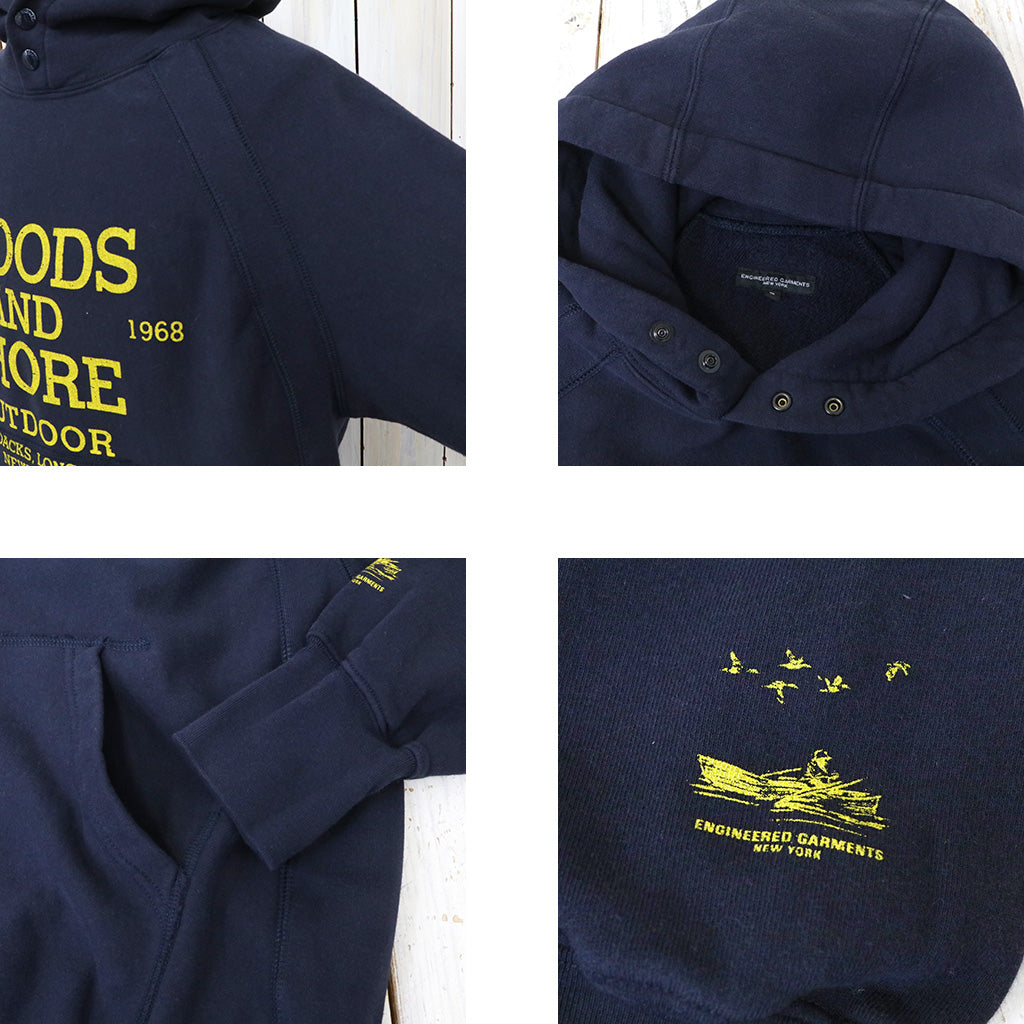 ENGINEERED GARMENTS : Raglan Hoodie-Woods (Navy)