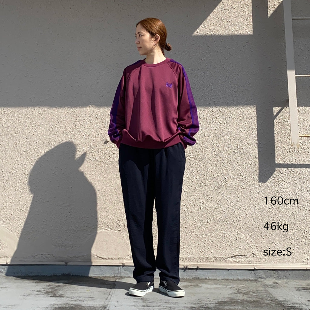 Needles『Track Crew Neck Shirt-Poly Smooth』(Wine)