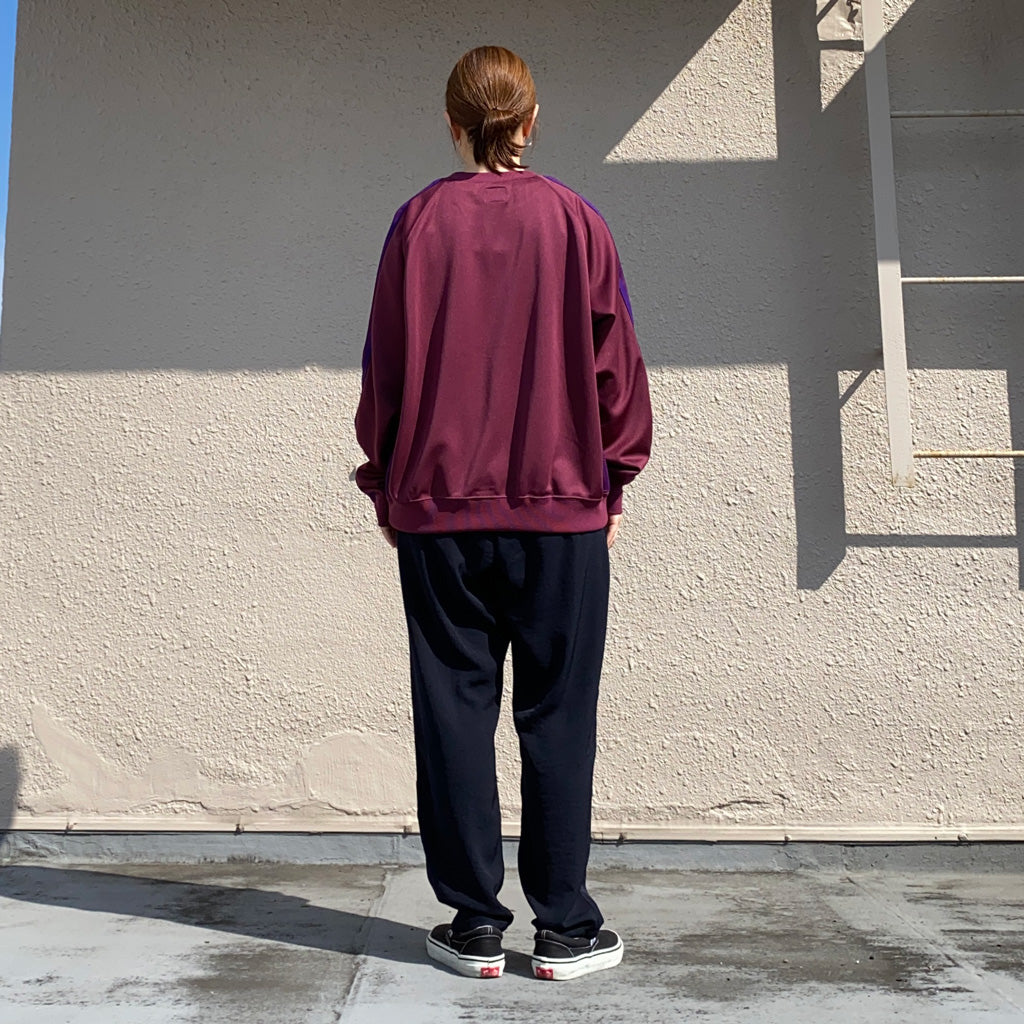 Needles『Track Crew Neck Shirt-Poly Smooth』(Wine)