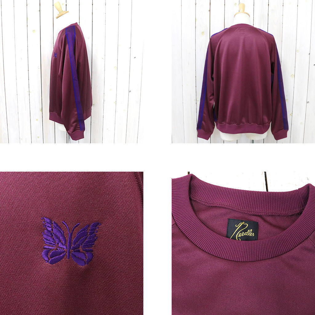 Needles『Track Crew Neck Shirt-Poly Smooth』(Wine)