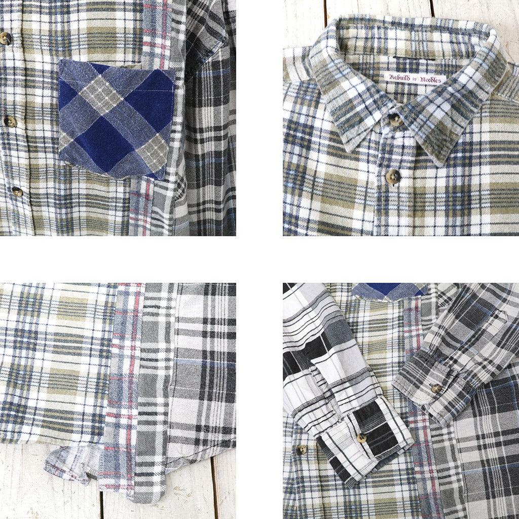 Rebuild by Needles『Flannel Shirt->7 Cuts Wide Shirt』(Assorted-F)