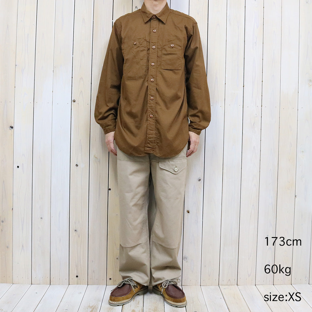 ENGINEERED GARMENTS : Work Shirt-Cotton Micro Sanded Twill (Brown)