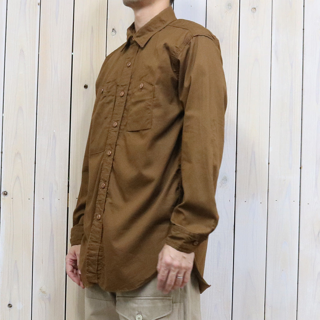 ENGINEERED GARMENTS : Work Shirt-Cotton Micro Sanded Twill (Brown)