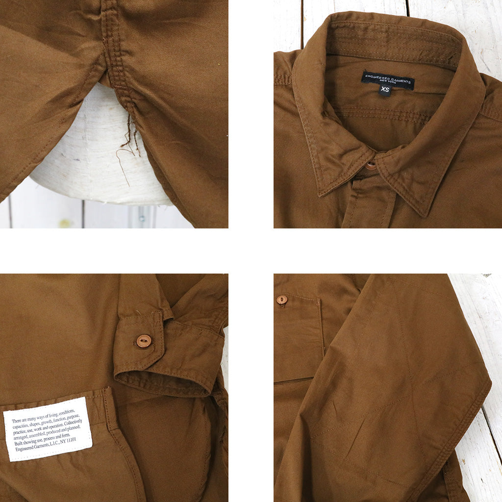ENGINEERED GARMENTS : Work Shirt-Cotton Micro Sanded Twill (Brown)