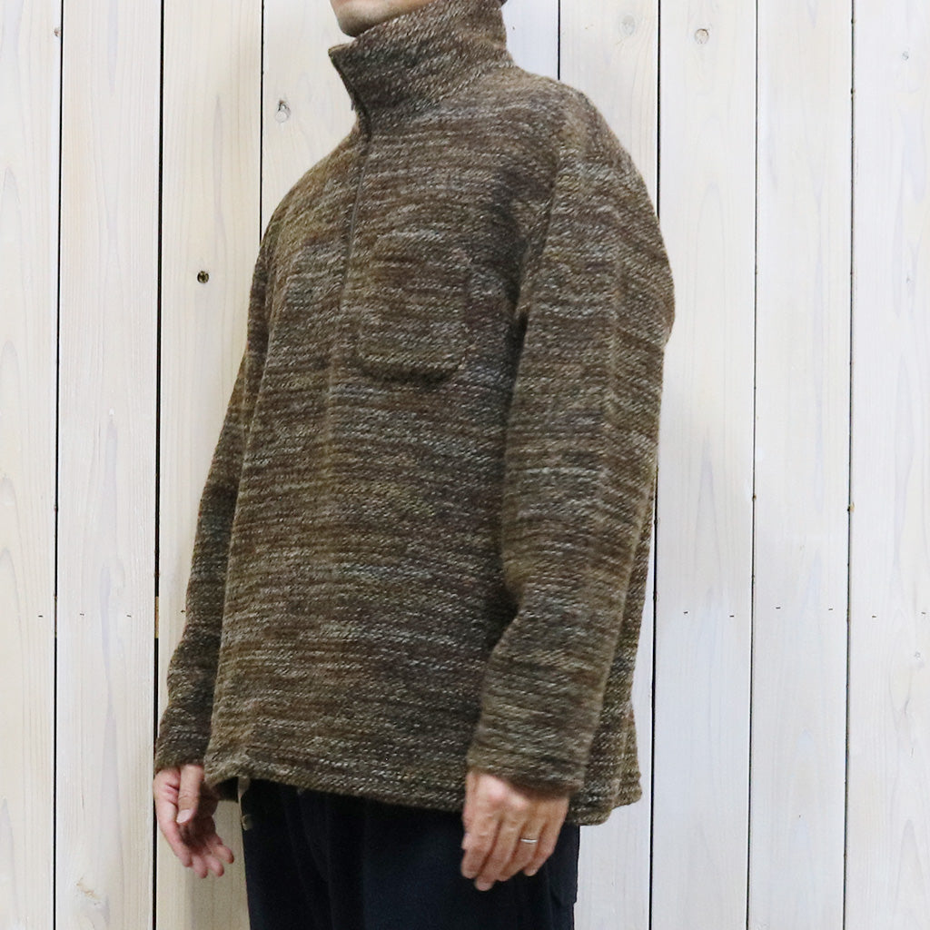 ENGINEERED GARMENTS『Zip Mock Neck-Poly Wool Melange Knit』(Brown)