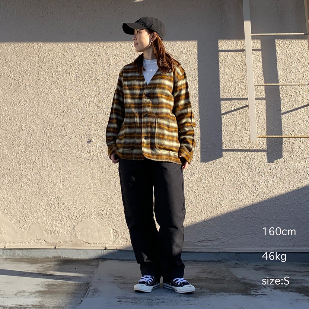 SOUTH2 WEST8『V Neck Jacket-Acrylic Plaid』(Yellow/Brown)