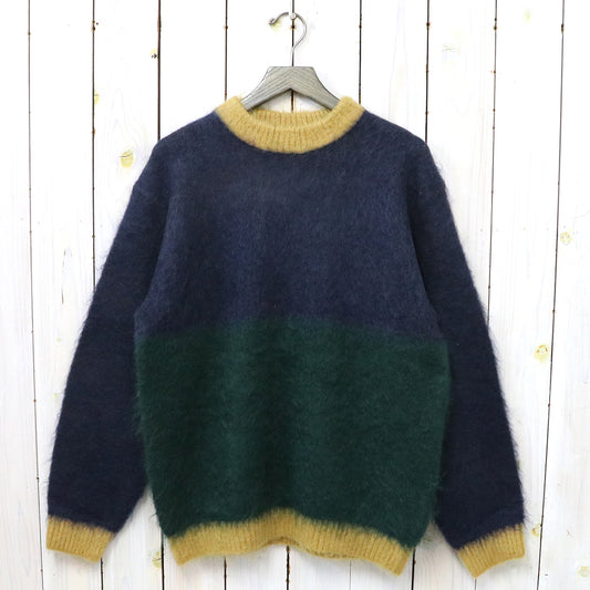 【SALE50%OFF】AiE『Mohair Mock Neck Sweater-Color Panel』(Navy/Green)