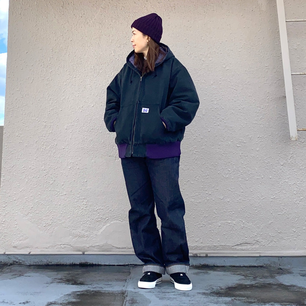 Needles『Zipped Work Hoody-16oz Cotton Canvas』(Black)