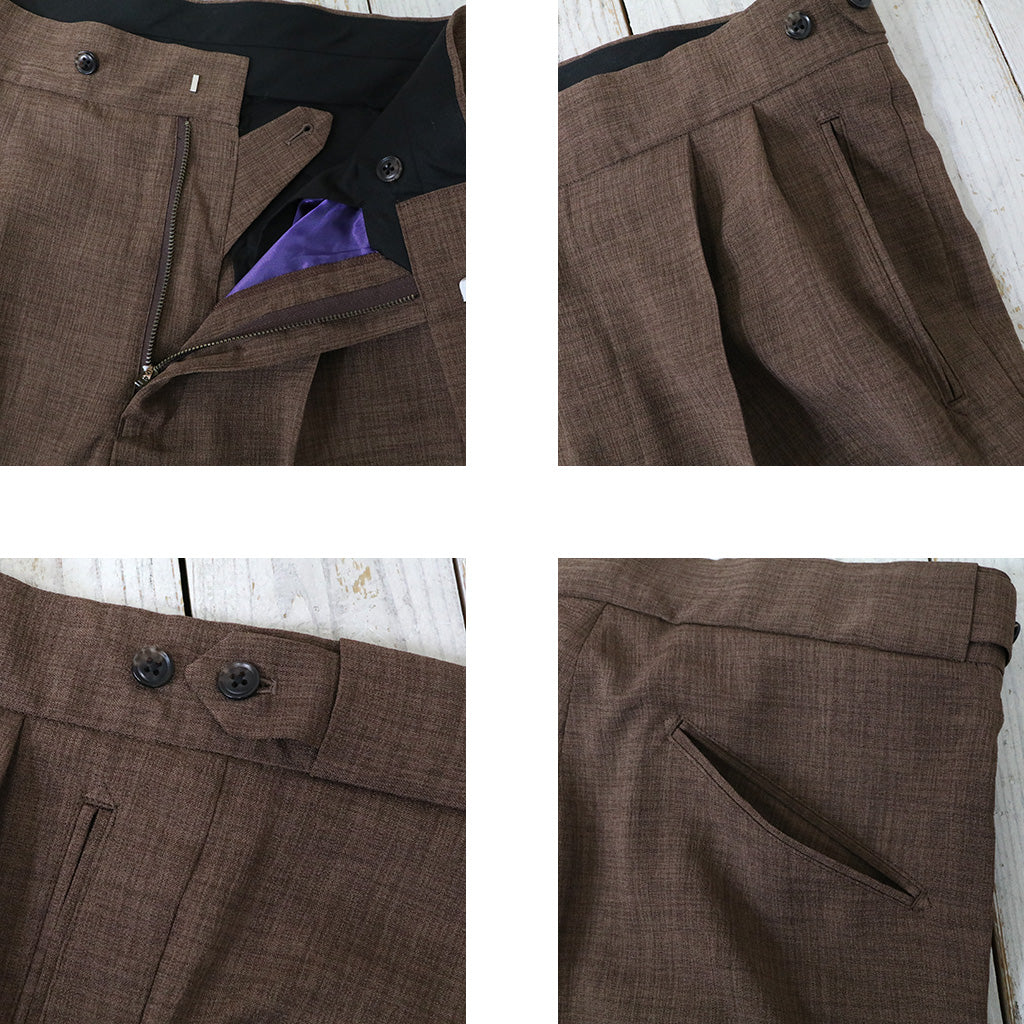 Needles『Tucked Side Tab Trouser-Poly Chambray』(Brown)