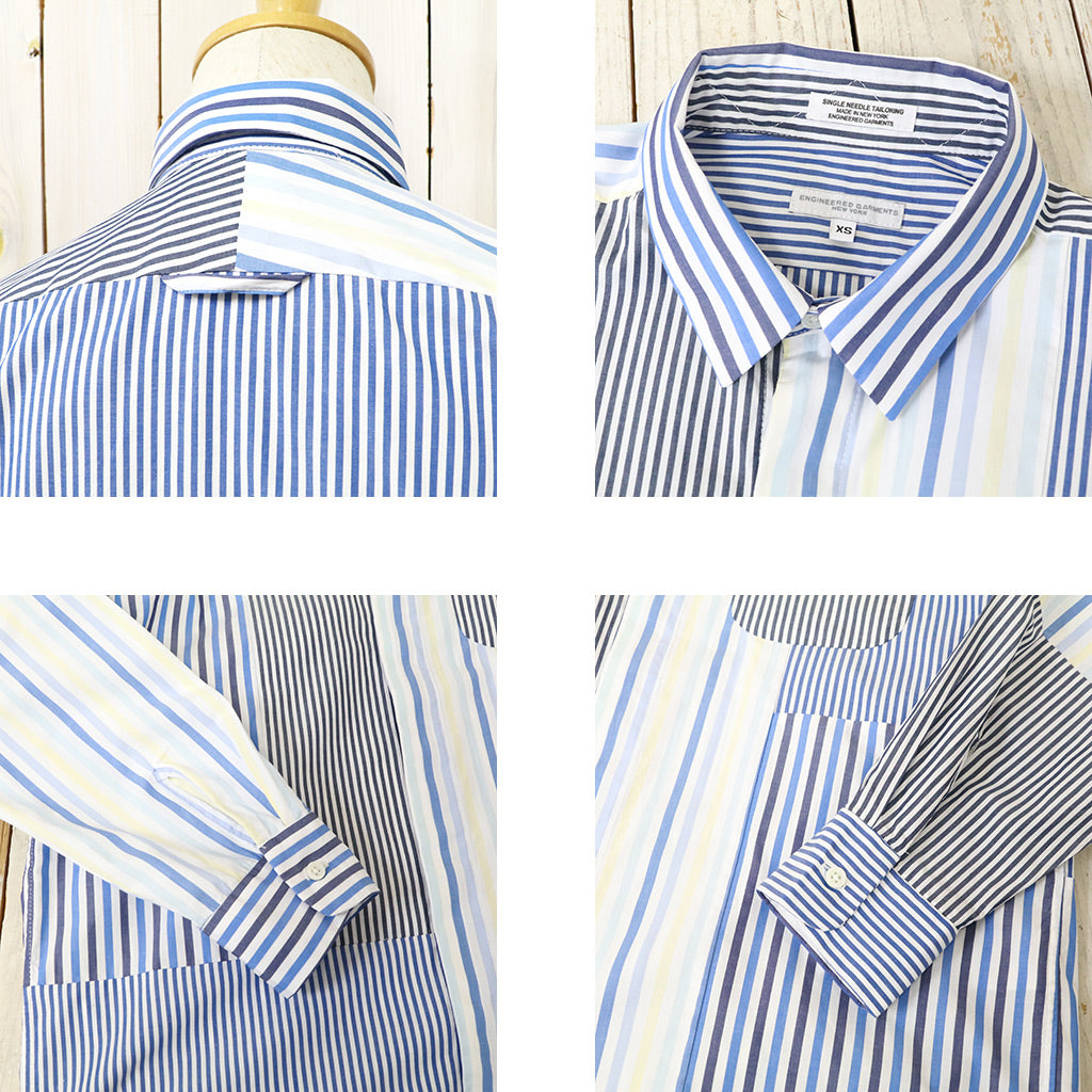 ENGINEERED GARMENTS『Combo Short Collar Shirt-Candy Stripe Broadcloth』