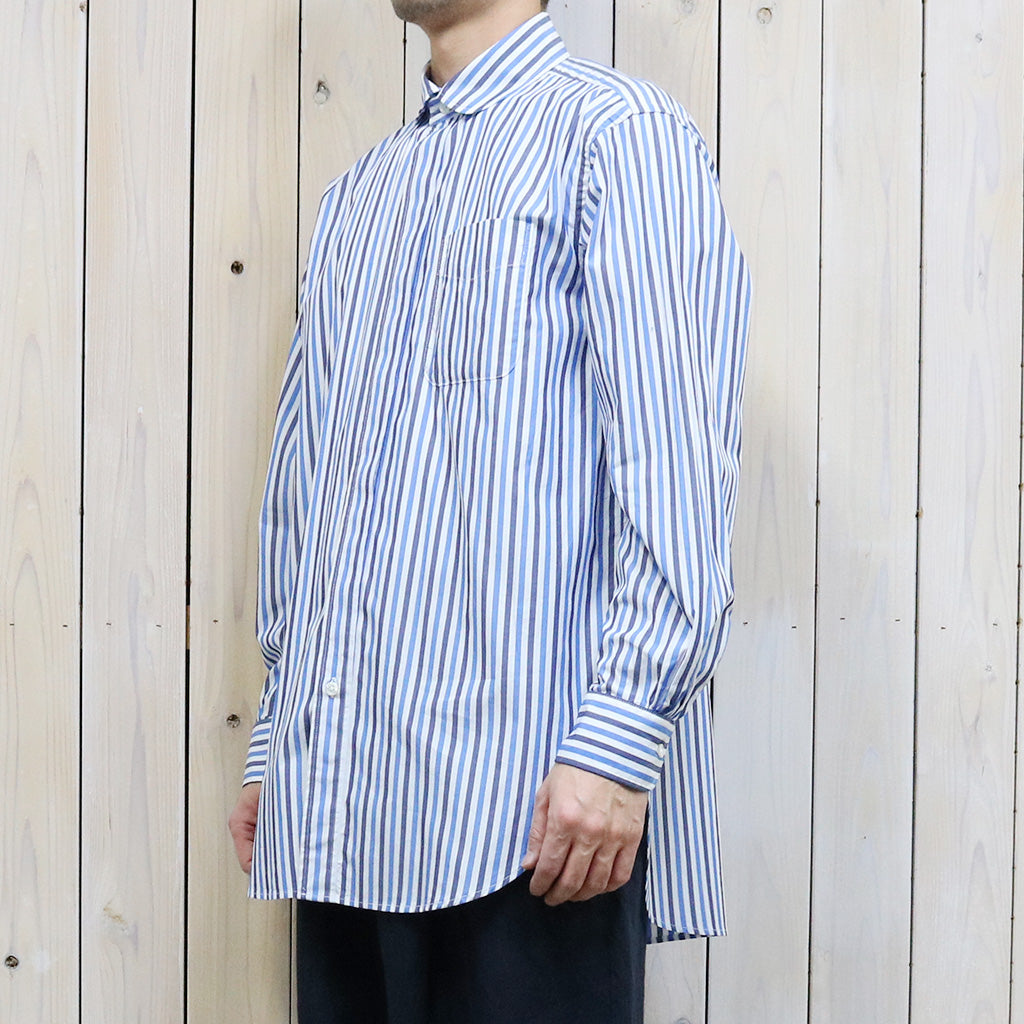 ENGINEERED GARMENTS『Rounded Collar Shirt-Pima Wide Stripe』(Navy/Blue)