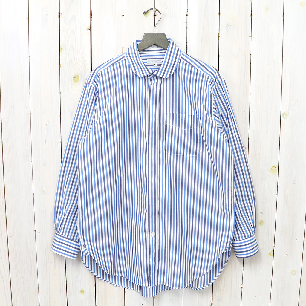 ENGINEERED GARMENTS『Rounded Collar Shirt-Pima Wide Stripe』(Navy/Blue ...