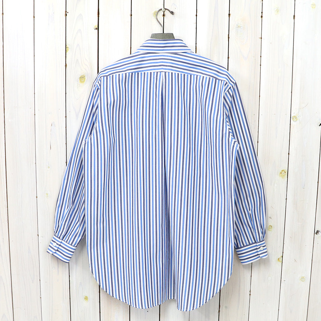 ENGINEERED GARMENTS『Rounded Collar Shirt-Pima Wide Stripe』(Navy/Blue)
