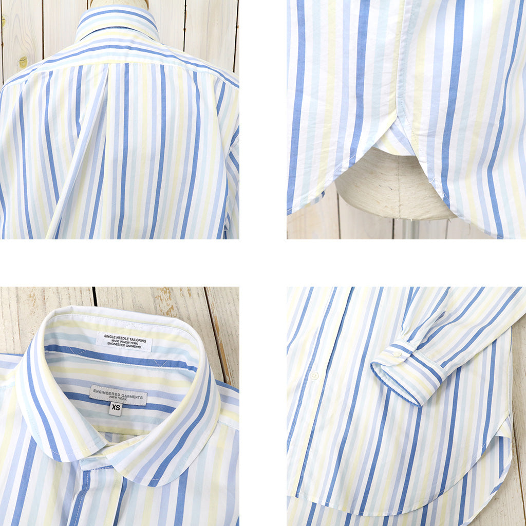 ENGINEERED GARMENTS『Rounded Collar Shirt-Pima Wide Stripe』(Lt.Blue/Yellow)