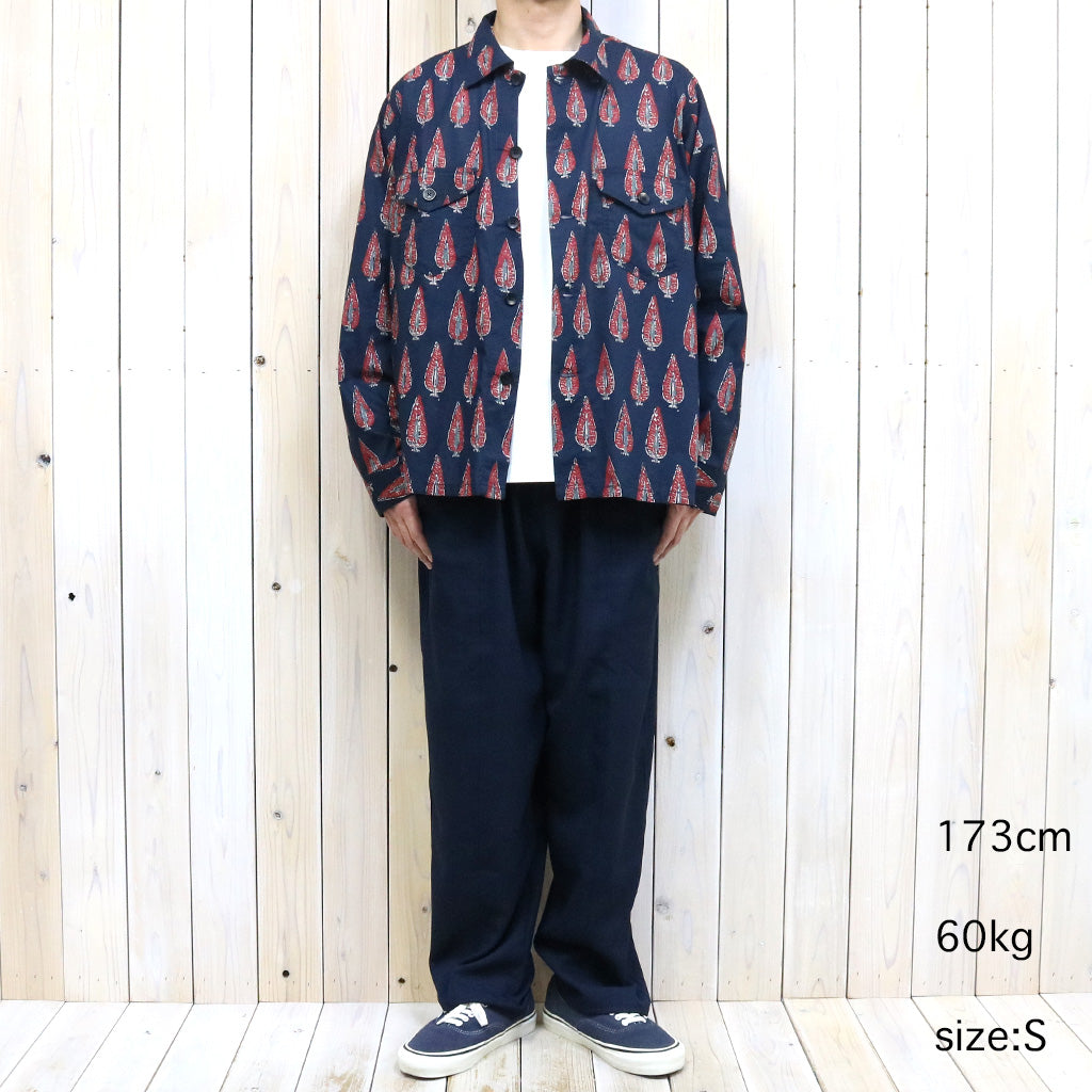 SOUTH2 WEST8『Smokey Shirt-Cotton Cloth/Batik Printed』(Navy)