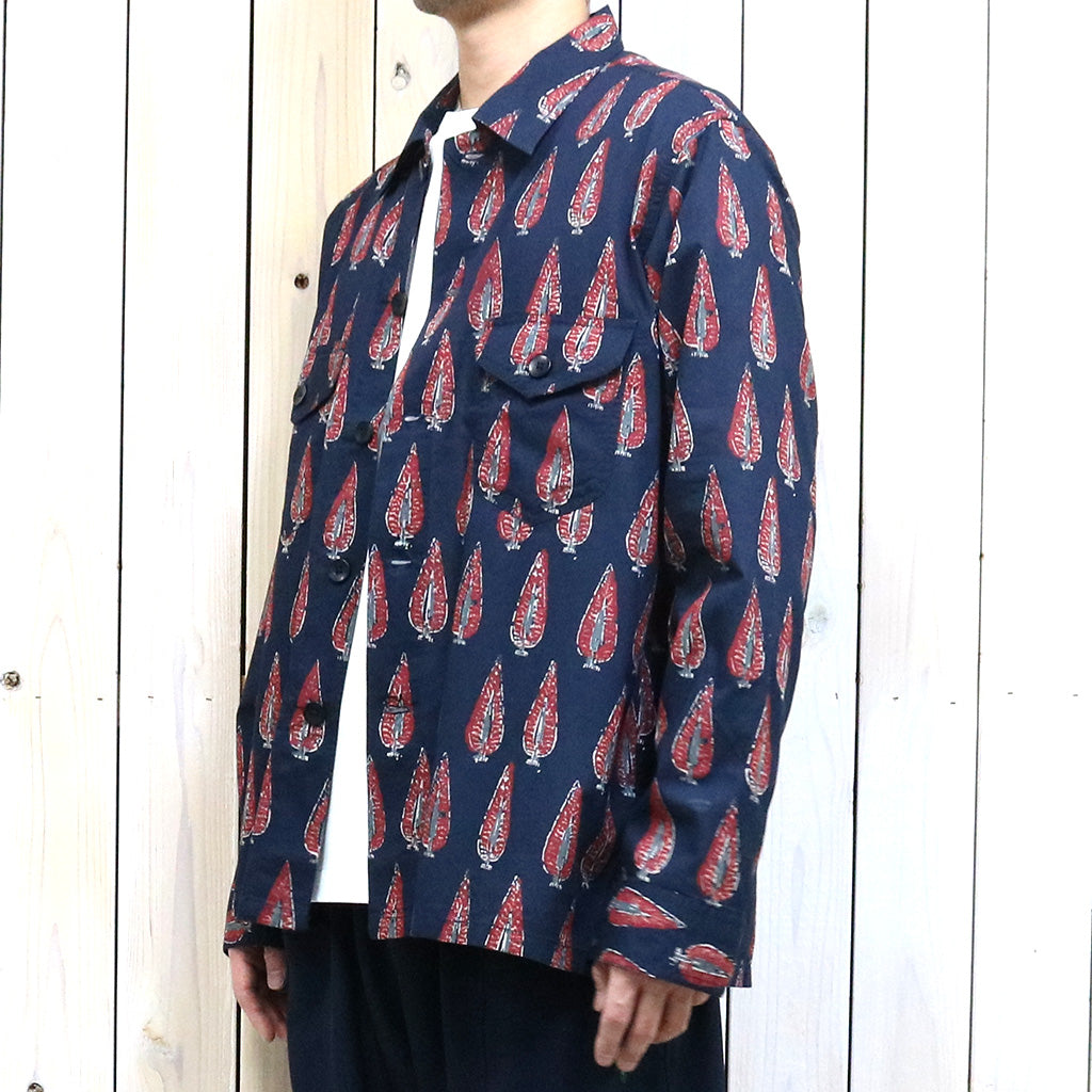 SOUTH2 WEST8『Smokey Shirt-Cotton Cloth/Batik Printed』(Navy)