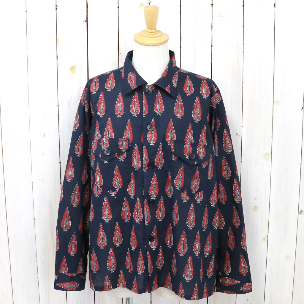 SOUTH2 WEST8『Smokey Shirt-Cotton Cloth/Batik Printed』(Navy)