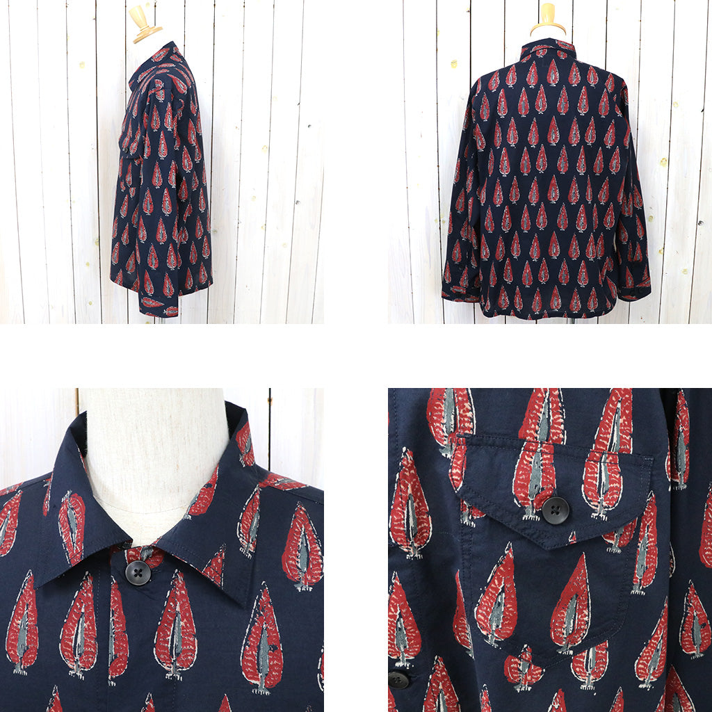 SOUTH2 WEST8『Smokey Shirt-Cotton Cloth/Batik Printed』(Navy)