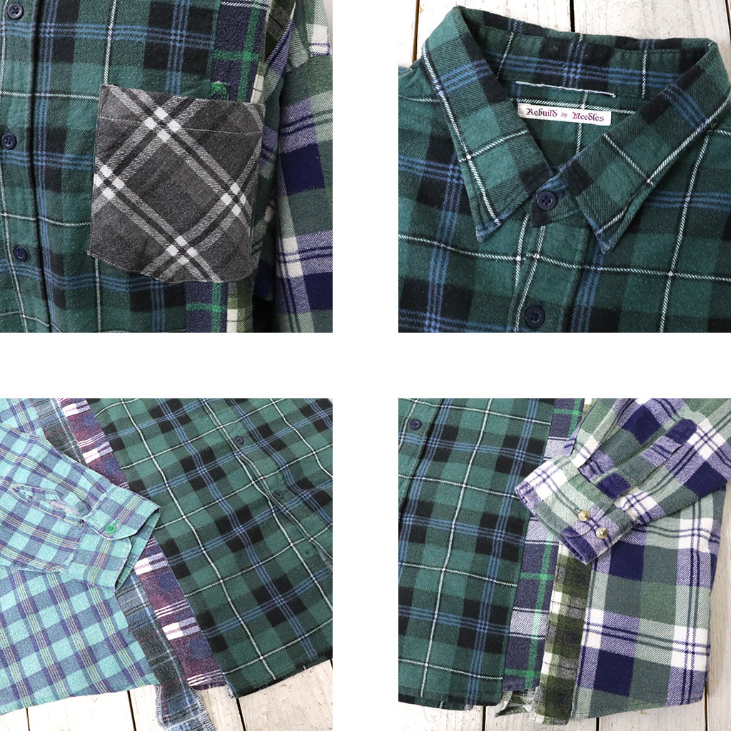 Rebuild by Needles『Flannel Shirt->7 Cuts Wide Shirt』(Assorted-D)