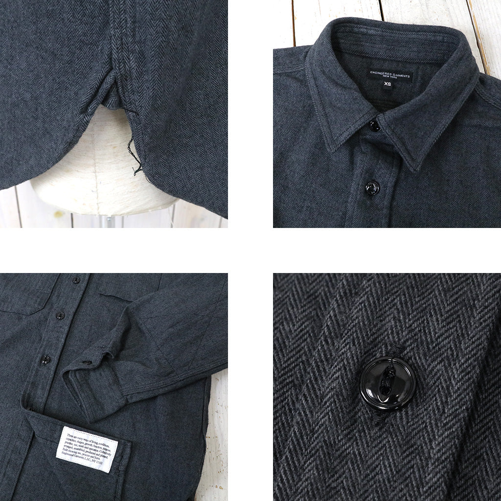 ENGINEERED GARMENTS『Work Shirt-Cotton Herringbone Flannel』(Dk.Grey)