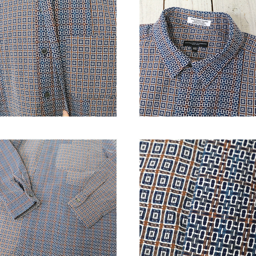 ENGINEERED GARMENTS『Combo Short Collar Shirt-Cotton Square Jacquard』