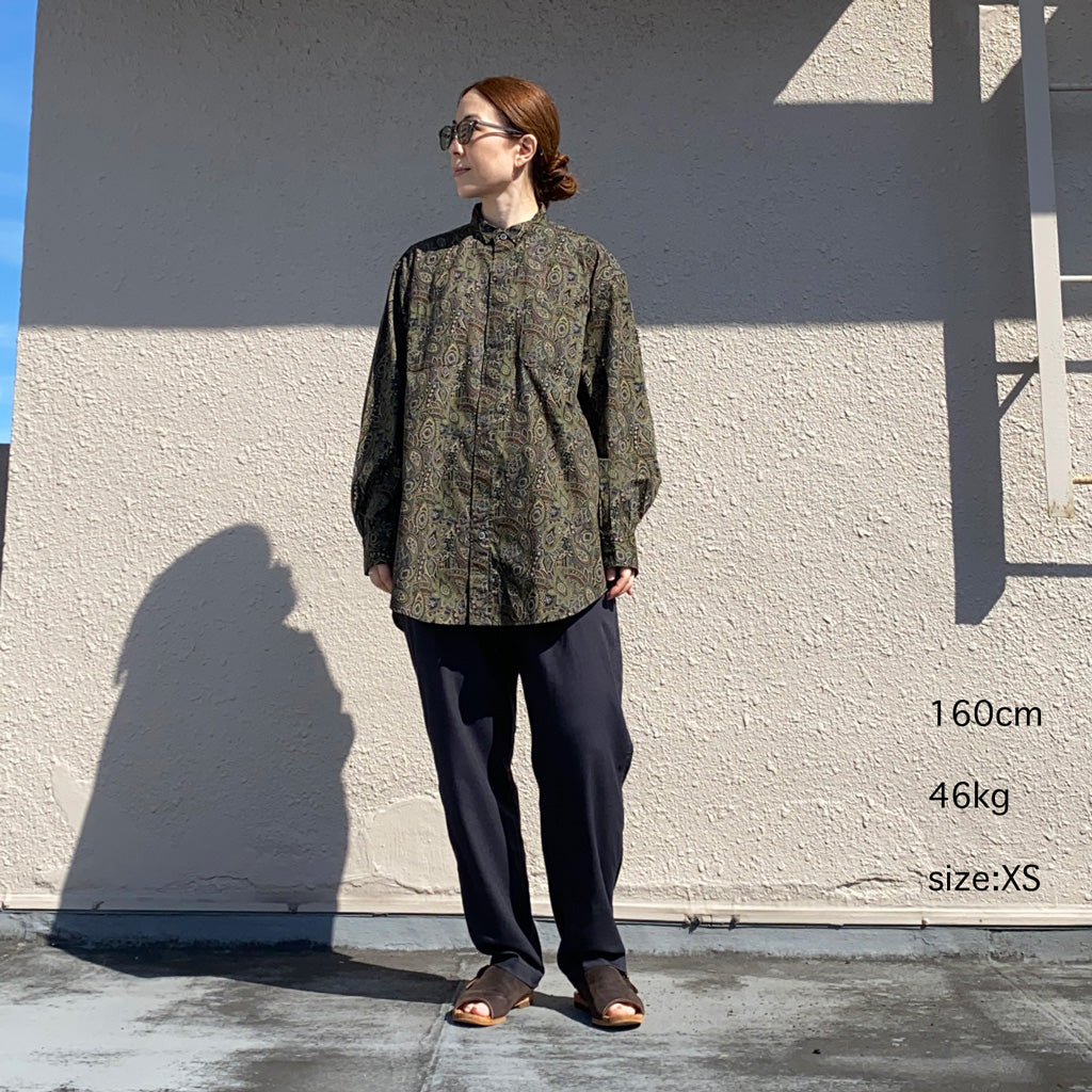 ENGINEERED GARMENTS『Wing Collar Shirt-Cotton Paisley Print』(Olive/Black)