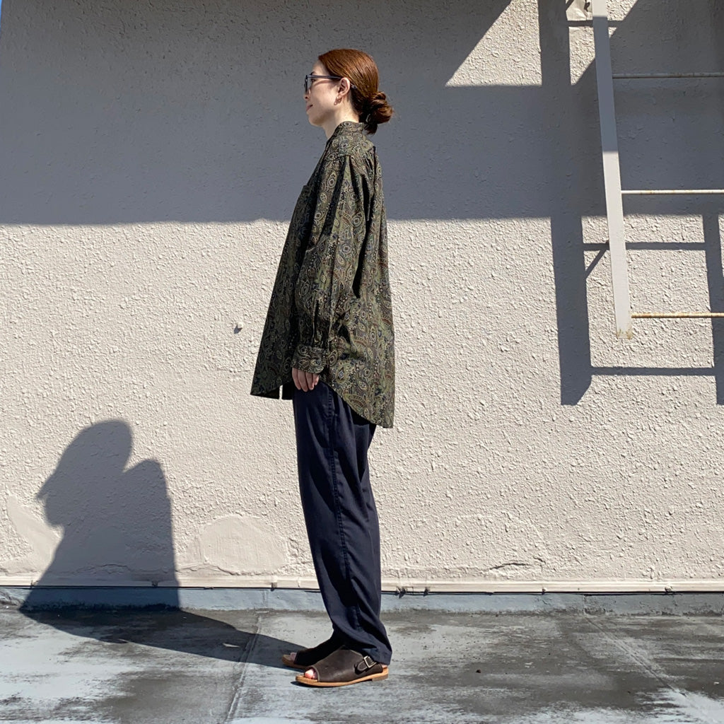 ENGINEERED GARMENTS『Wing Collar Shirt-Cotton Paisley Print』(Olive/Black)