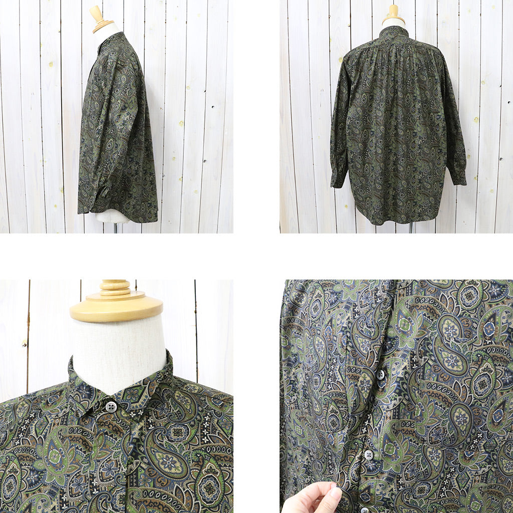 ENGINEERED GARMENTS『Wing Collar Shirt-Cotton Paisley Print』(Olive/Black)