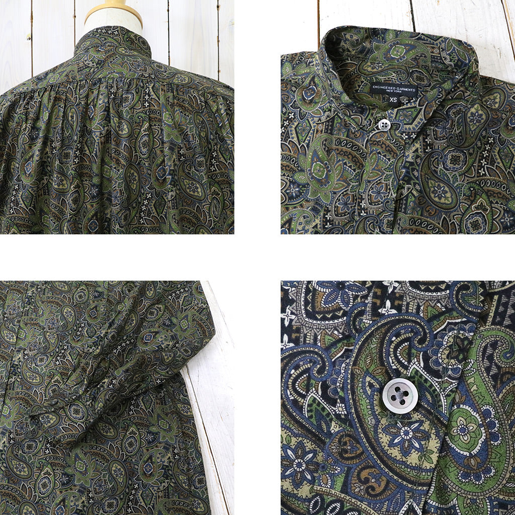 ENGINEERED GARMENTS『Wing Collar Shirt-Cotton Paisley Print』(Olive/Black)