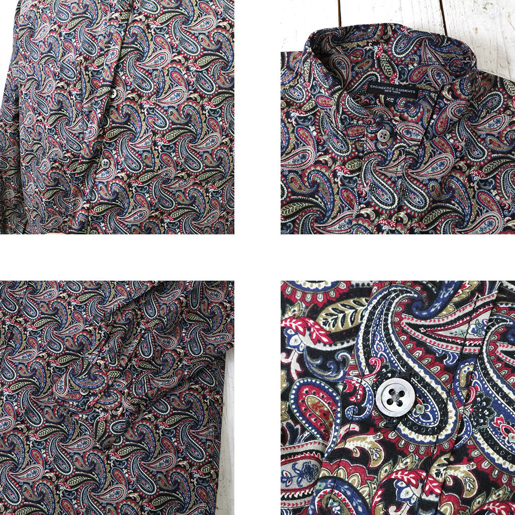 ENGINEERED GARMENTS『Wing Collar Shirt-Cotton Paisley Print』(Black/Red)