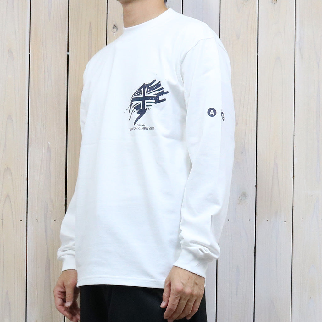 AiE『Mock Neck L/S Tee-Cotton Jersey/UNION JACK』(White)